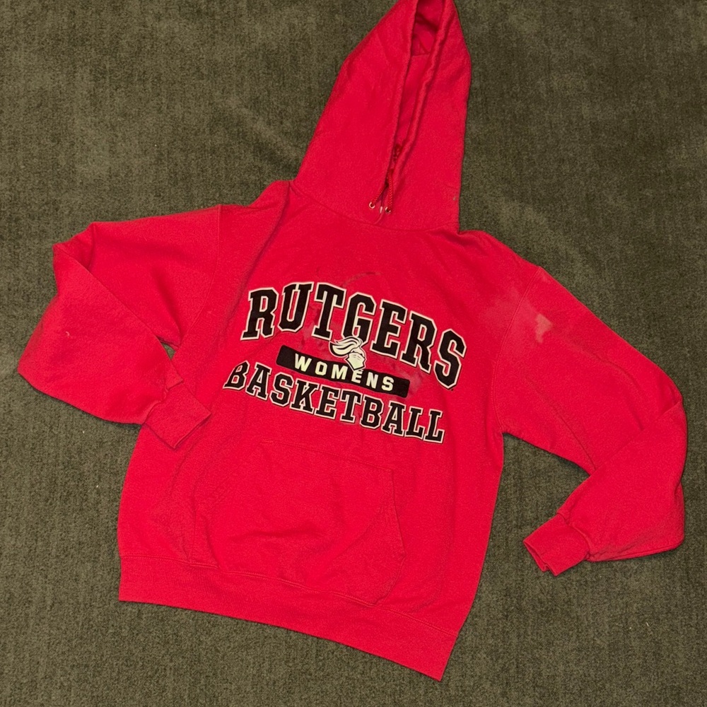 Red Rutgers Women's Basketball Hoodie